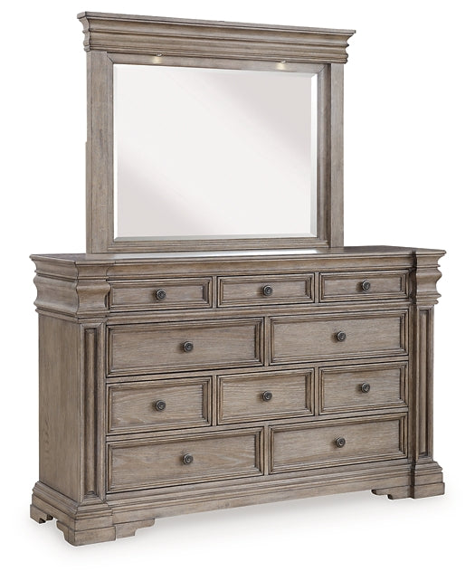 Blairhurst California King Panel Bed, Dresser, Mirror, Chest and Nightstand