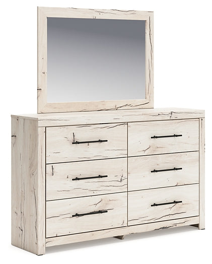 Lawroy Queen Panel Storage Bed with Mirrored Dresser, Chest and Nightstand