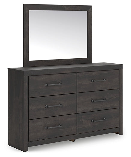 Hollivern King Panel Bed, Dresser and Mirror