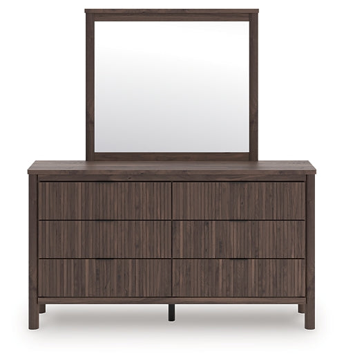 Pamytta Queen Panel Platform Bed, Dresser and Mirror