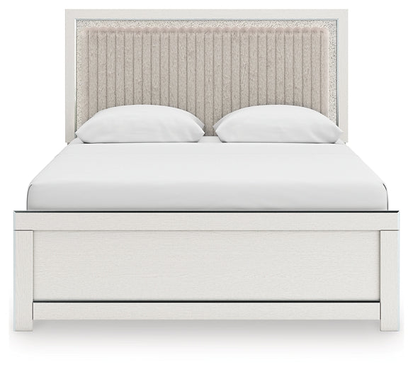 Zuraleus Queen Upholstered Panel Platform Bed, Dresser, Mirror, Chest and Nightstand