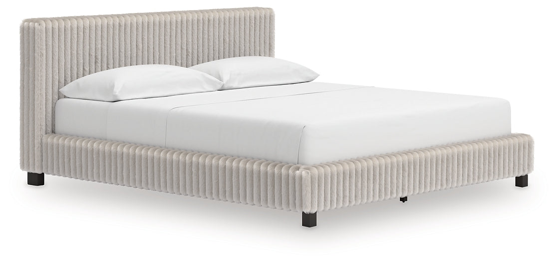 Zuraleus California King Upholstered Bed, Dresser and Mirror