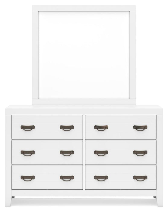Binterglen Twin Panel Bed with Mirrored Dresser and Nightstand