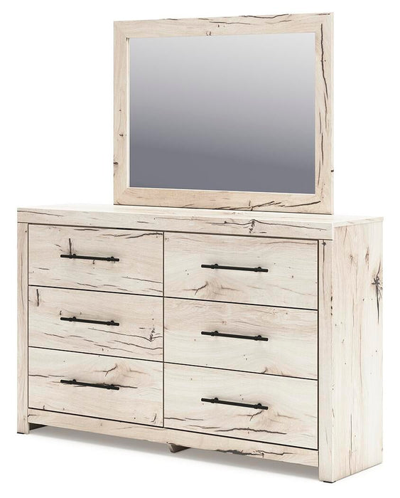 Lawroy Twin Panel Bed with Storage, Dresser, Mirror and Nightstand