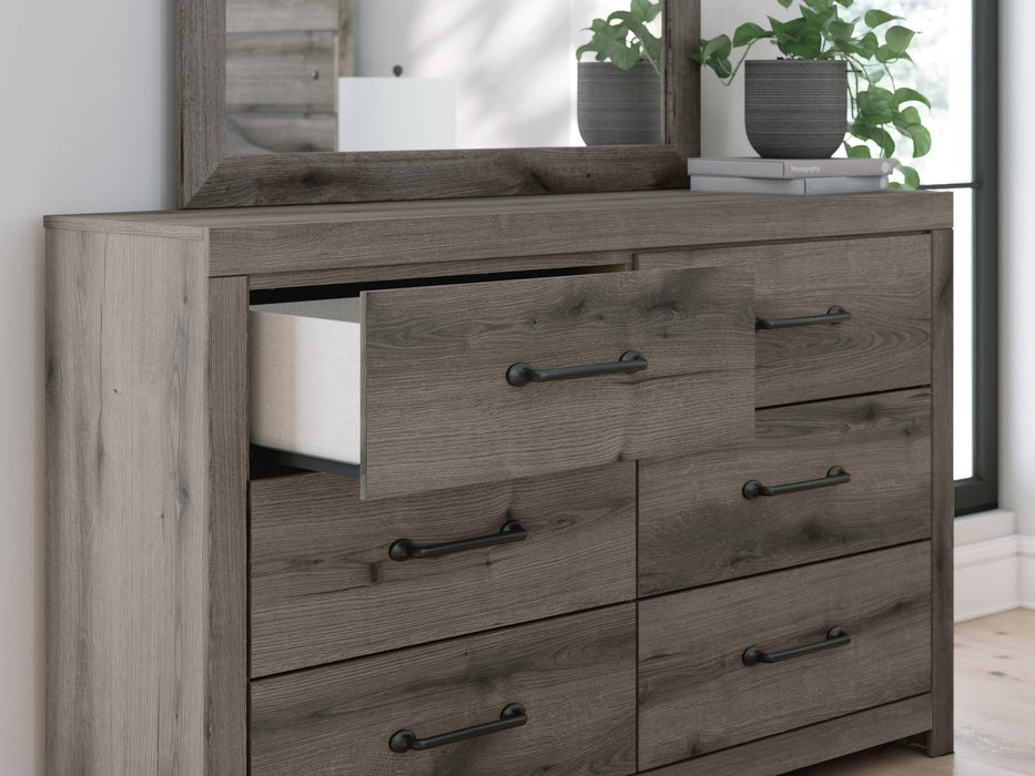 Graystorm Queen Panel Bed, Dresser, Mirror and Nightstand