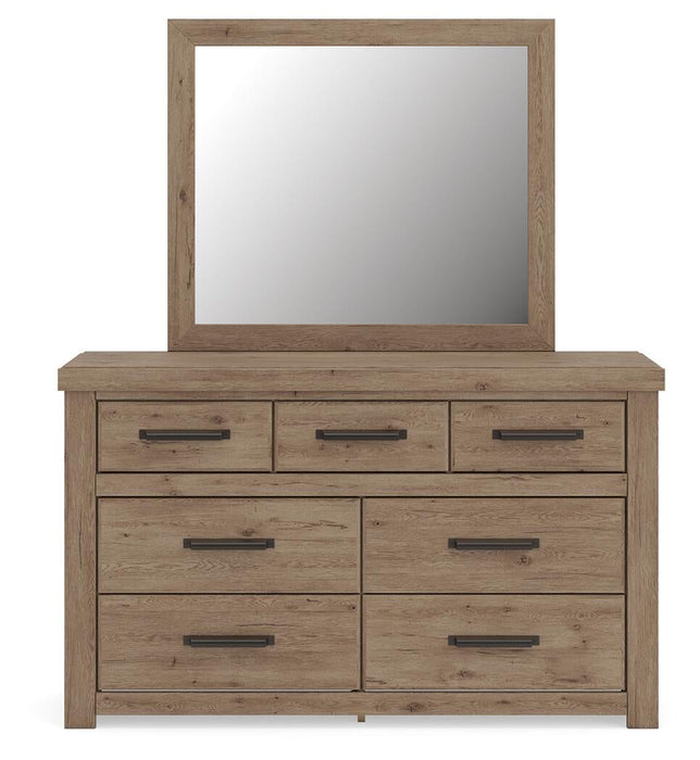 Garistyn King Panel Storage Bed, Dresser and Mirror