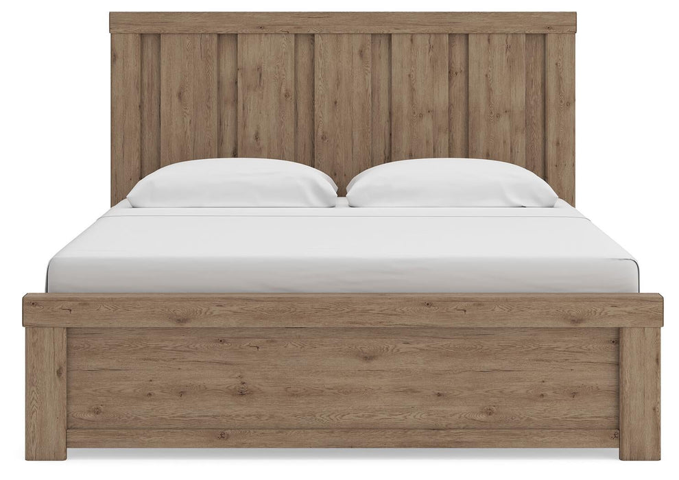 Garistyn King Panel Bed. Dresser, Mirror and Nightstand