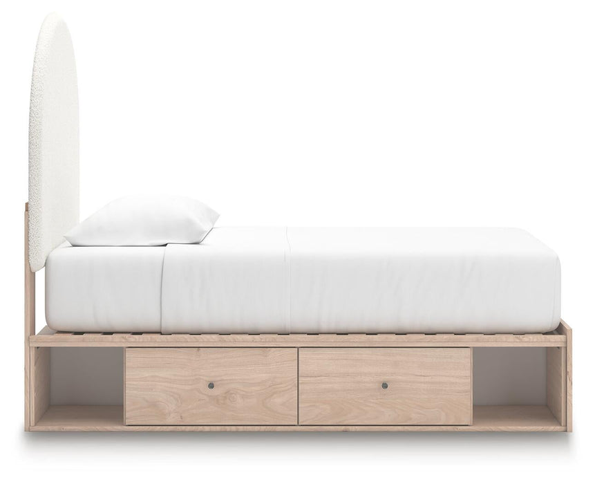 Arloster Twin Upholstered Panel Bed with Storage