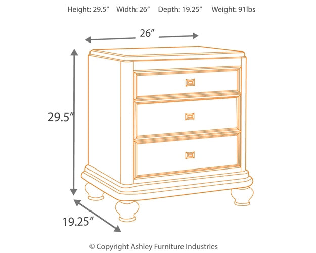 Coralayne Three Drawer Night Stand Factory Furniture Mattress & More - Online or In-Store at our Phillipsburg Location Serving Dayton, Eaton, and Greenville. Shop Now.