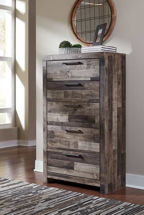 Derekson Five Drawer Chest Factory Furniture Mattress & More - Online or In-Store at our Phillipsburg Location Serving Dayton, Eaton, and Greenville. Shop Now.