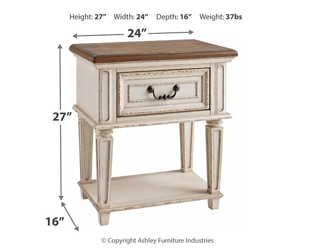 Realyn One Drawer Night Stand Factory Furniture Mattress & More - Online or In-Store at our Phillipsburg Location Serving Dayton, Eaton, and Greenville. Shop Now.
