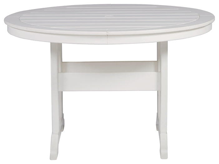 Crescent Luxe Round Dining Table w/UMB OPT Factory Furniture Mattress & More - Online or In-Store at our Phillipsburg Location Serving Dayton, Eaton, and Greenville. Shop Now.