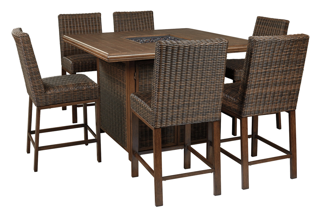 Paradise Trail Square Bar Table w/Fire Pit Factory Furniture Mattress & More - Online or In-Store at our Phillipsburg Location Serving Dayton, Eaton, and Greenville. Shop Now.