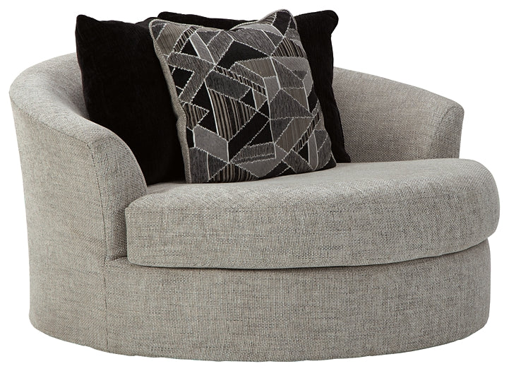 Megginson Oversized Round Swivel Chair Factory Furniture Mattress & More - Online or In-Store at our Phillipsburg Location Serving Dayton, Eaton, and Greenville. Shop Now.