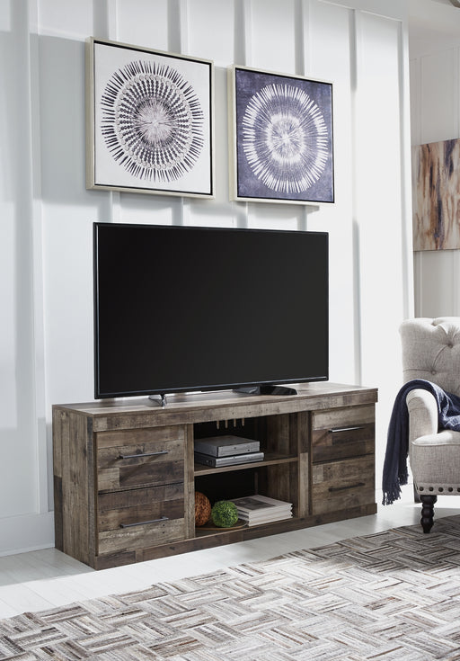 Derekson LG TV Stand w/Fireplace Option Factory Furniture Mattress & More - Online or In-Store at our Phillipsburg Location Serving Dayton, Eaton, and Greenville. Shop Now.