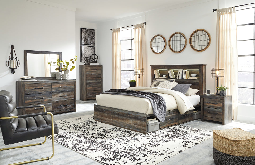 Drystan Queen Bookcase Bed with 4 Storage Drawers Factory Furniture Mattress & More - Online or In-Store at our Phillipsburg Location Serving Dayton, Eaton, and Greenville. Shop Now.