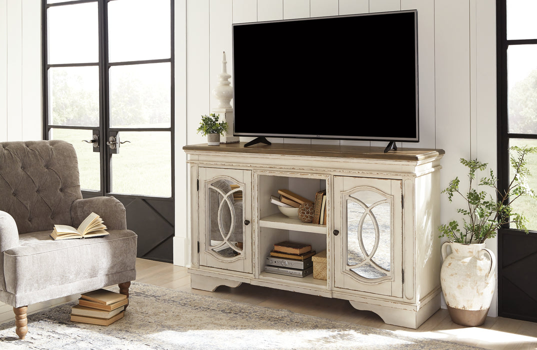 Realyn Large TV Stand Factory Furniture Mattress & More - Online or In-Store at our Phillipsburg Location Serving Dayton, Eaton, and Greenville. Shop Now.