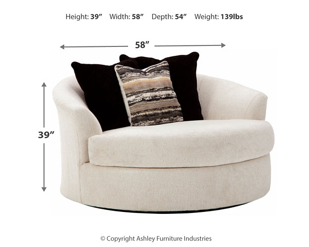 Cambri Oversized Round Swivel Chair Factory Furniture Mattress & More - Online or In-Store at our Phillipsburg Location Serving Dayton, Eaton, and Greenville. Shop Now.