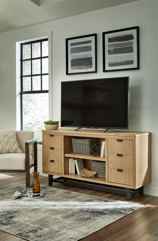 Freslowe LG TV Stand w/Fireplace Option Factory Furniture Mattress & More - Online or In-Store at our Phillipsburg Location Serving Dayton, Eaton, and Greenville. Shop Now.