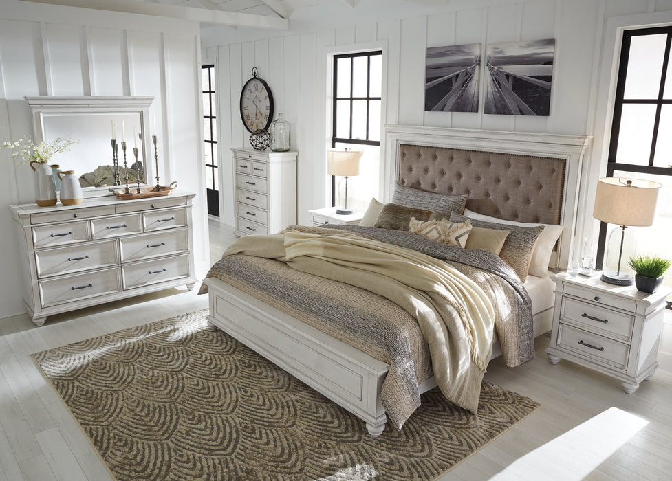 Kanwyn Queen Panel Bed with Mirrored Dresser Factory Furniture Mattress & More - Online or In-Store at our Phillipsburg Location Serving Dayton, Eaton, and Greenville. Shop Now.