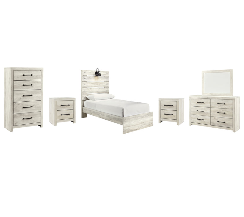 Cambeck Twin Panel Bed with Mirrored Dresser, Chest and 2 Nightstands Factory Furniture Mattress & More - Online or In-Store at our Phillipsburg Location Serving Dayton, Eaton, and Greenville. Shop Now.