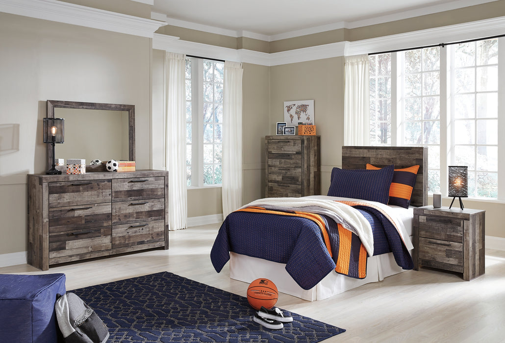 Derekson Twin Panel Headboard with Mirrored Dresser, Chest and Nightstand Factory Furniture Mattress & More - Online or In-Store at our Phillipsburg Location Serving Dayton, Eaton, and Greenville. Shop Now.