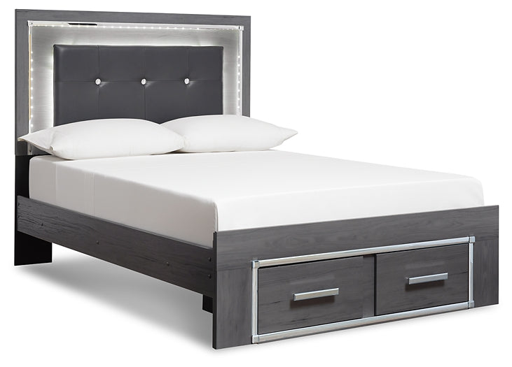 Lodanna Queen Panel Bed with 2 Storage Drawers with Mirrored Dresser, Chest and 2 Nightstands Factory Furniture Mattress & More - Online or In-Store at our Phillipsburg Location Serving Dayton, Eaton, and Greenville. Shop Now.