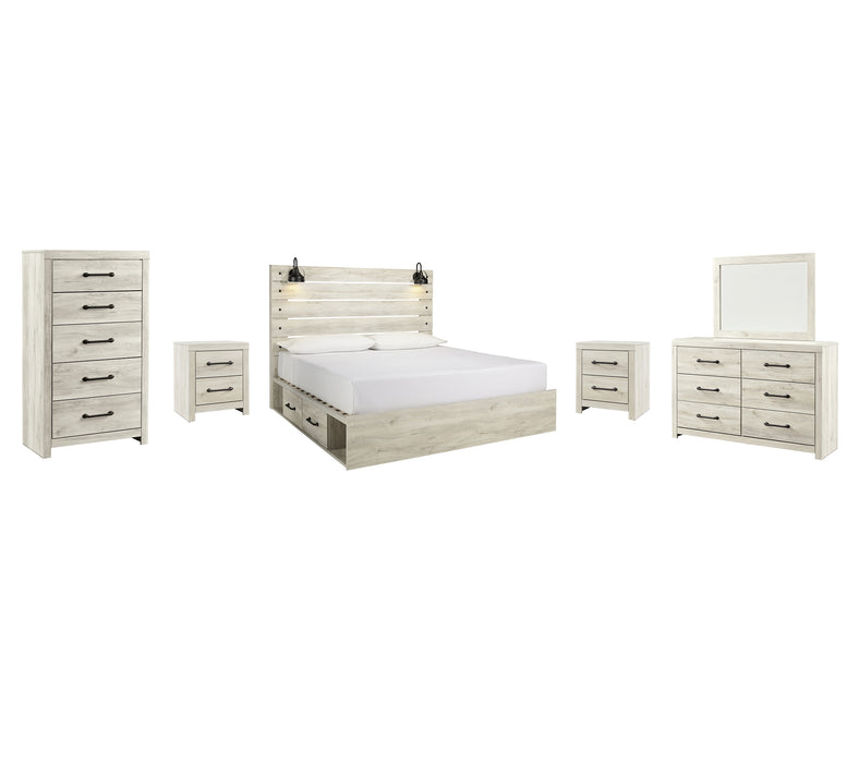 Cambeck Queen Panel Bed with 2 Storage Drawers with Mirrored Dresser, Chest and 2 Nightstands Factory Furniture Mattress & More - Online or In-Store at our Phillipsburg Location Serving Dayton, Eaton, and Greenville. Shop Now.