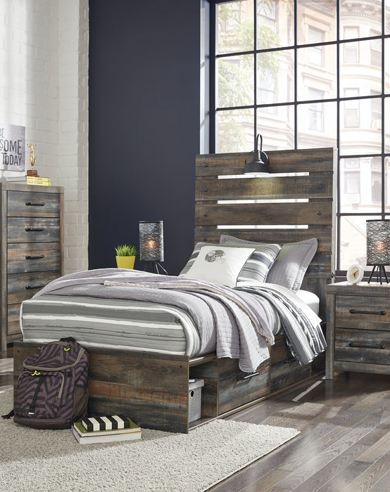 Drystan Twin Panel Bed with 4 Storage Drawers with Mirrored Dresser Factory Furniture Mattress & More - Online or In-Store at our Phillipsburg Location Serving Dayton, Eaton, and Greenville. Shop Now.