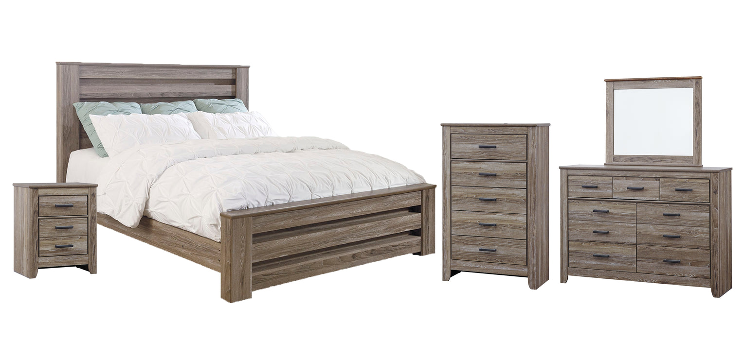 Zelen King Panel Bed with Mirrored Dresser, Chest and Nightstand Factory Furniture Mattress & More - Online or In-Store at our Phillipsburg Location Serving Dayton, Eaton, and Greenville. Shop Now.