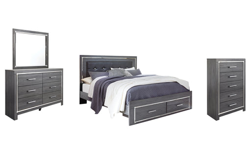 Lodanna King Panel Bed with 2 Storage Drawers with Mirrored Dresser, Chest and Nightstand Factory Furniture Mattress & More - Online or In-Store at our Phillipsburg Location Serving Dayton, Eaton, and Greenville. Shop Now.