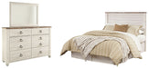 Willowton Queen/Full Panel Headboard with Mirrored Dresser Factory Furniture Mattress & More - Online or In-Store at our Phillipsburg Location Serving Dayton, Eaton, and Greenville. Shop Now.