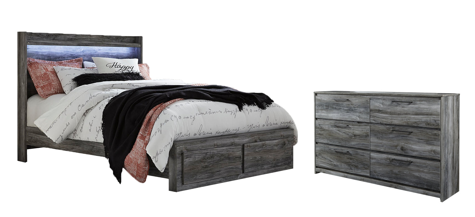 Baystorm Queen Panel Bed with 2 Storage Drawers with Dresser Factory Furniture Mattress & More - Online or In-Store at our Phillipsburg Location Serving Dayton, Eaton, and Greenville. Shop Now.
