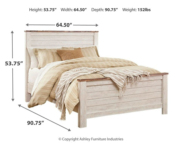 Willowton Queen Panel Bed with Mirrored Dresser Factory Furniture Mattress & More - Online or In-Store at our Phillipsburg Location Serving Dayton, Eaton, and Greenville. Shop Now.