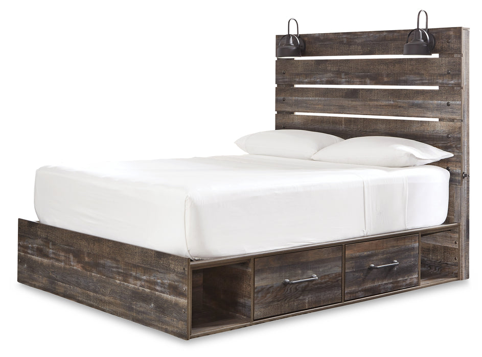 Drystan Queen Panel Bed with 2 Storage Drawers with Mirrored Dresser and 2 Nightstands Factory Furniture Mattress & More - Online or In-Store at our Phillipsburg Location Serving Dayton, Eaton, and Greenville. Shop Now.