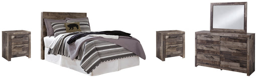 Derekson Full Panel Headboard with Mirrored Dresser and 2 Nightstands Factory Furniture Mattress & More - Online or In-Store at our Phillipsburg Location Serving Dayton, Eaton, and Greenville. Shop Now.