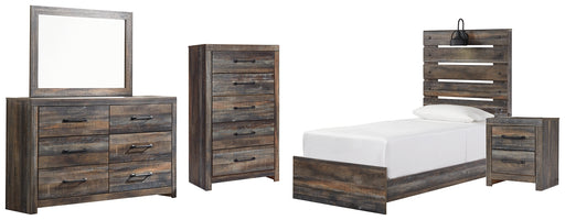 Drystan Twin Panel Bed with Mirrored Dresser, Chest and Nightstand Factory Furniture Mattress & More - Online or In-Store at our Phillipsburg Location Serving Dayton, Eaton, and Greenville. Shop Now.