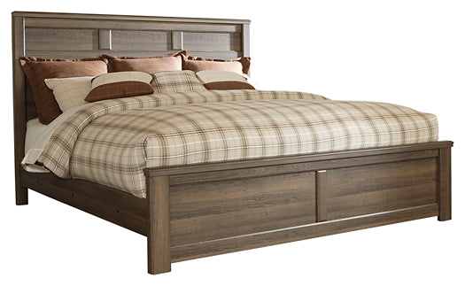 Juararo California King Panel Bed with Mirrored Dresser and 2 Nightstands Factory Furniture Mattress & More - Online or In-Store at our Phillipsburg Location Serving Dayton, Eaton, and Greenville. Shop Now.