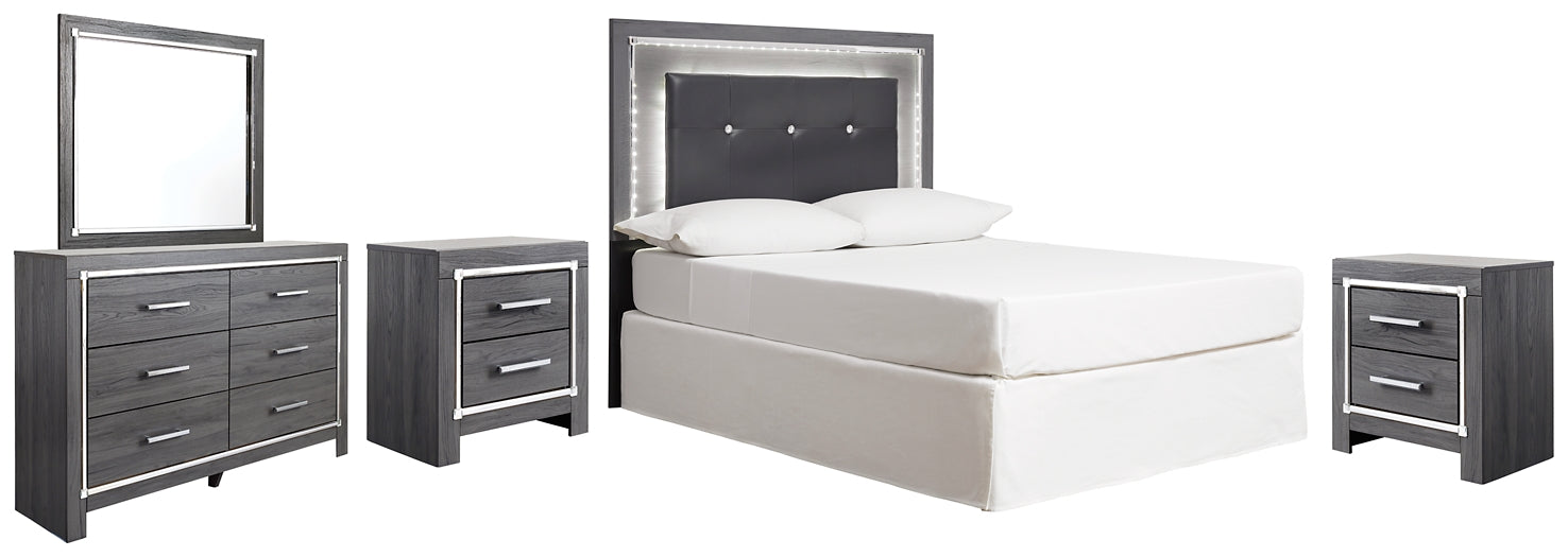 Lodanna Full Upholstered Panel Headboard with Mirrored Dresser and 2 Nightstands Factory Furniture Mattress & More - Online or In-Store at our Phillipsburg Location Serving Dayton, Eaton, and Greenville. Shop Now.