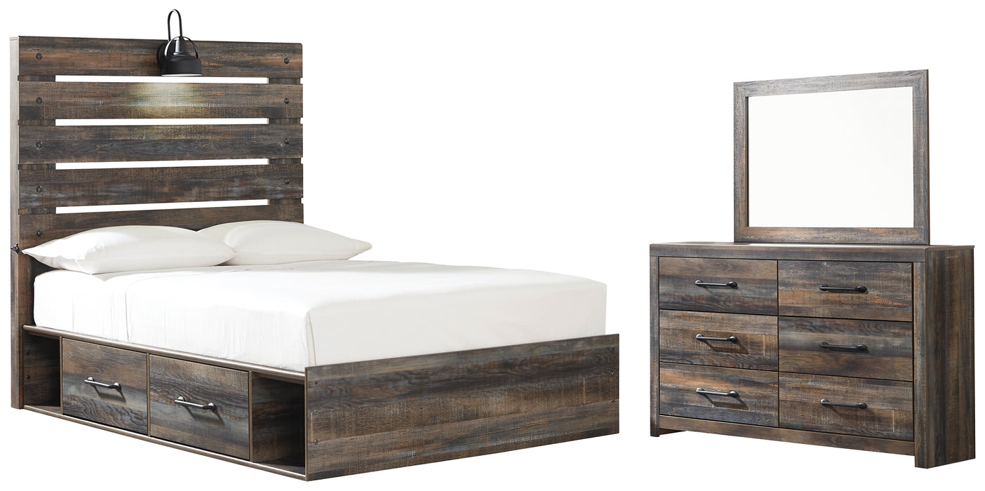 Drystan Twin Panel Bed with 2 Storage Drawers with Mirrored Dresser Factory Furniture Mattress & More - Online or In-Store at our Phillipsburg Location Serving Dayton, Eaton, and Greenville. Shop Now.