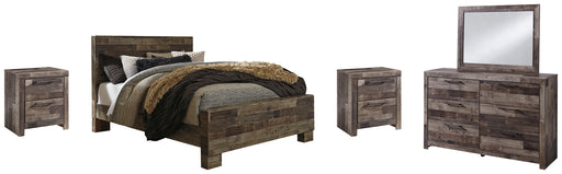 Derekson Queen Panel Bed with Mirrored Dresser and 2 Nightstands Factory Furniture Mattress & More - Online or In-Store at our Phillipsburg Location Serving Dayton, Eaton, and Greenville. Shop Now.