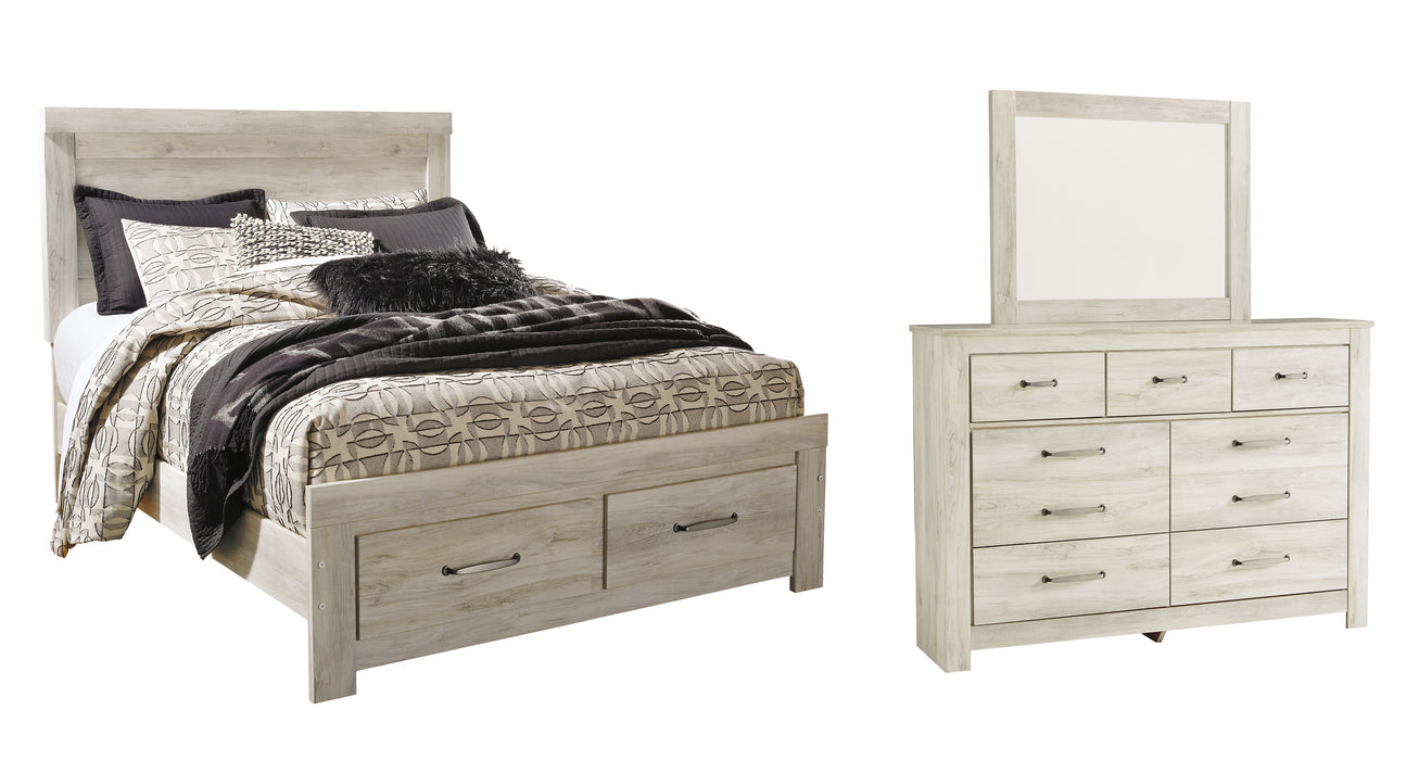 Bellaby Queen Platform Bed with 2 Storage Drawers with Mirrored Dresser Factory Furniture Mattress & More - Online or In-Store at our Phillipsburg Location Serving Dayton, Eaton, and Greenville. Shop Now.