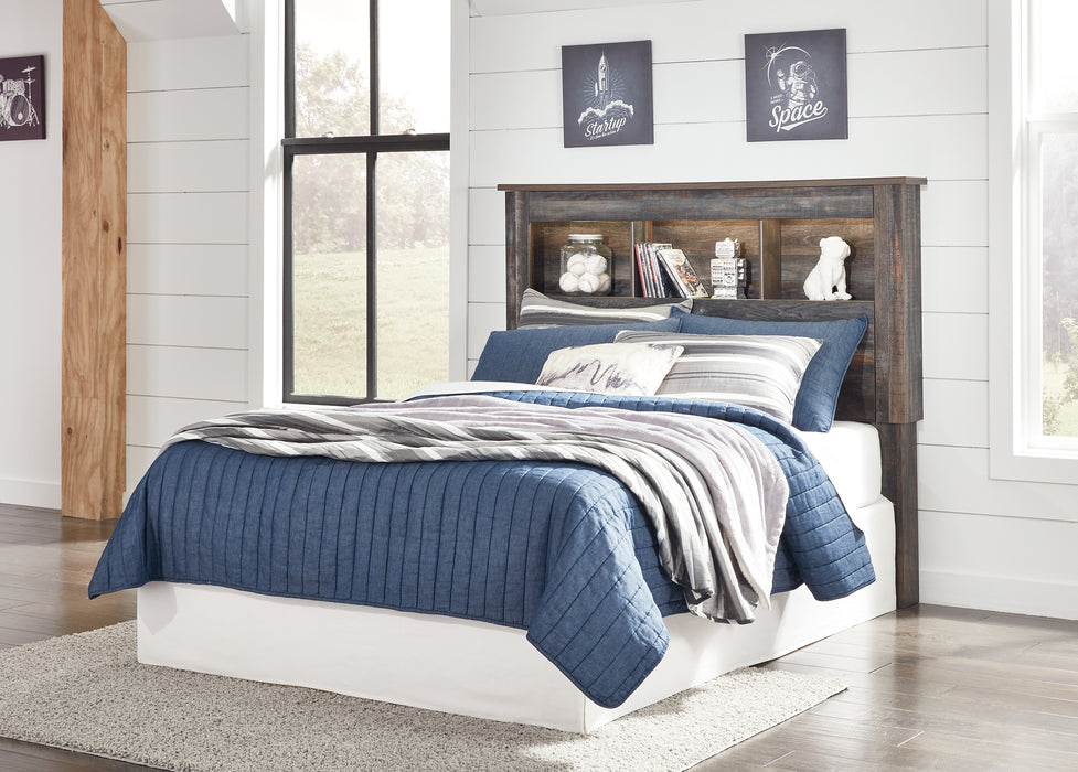 Drystan Queen/Full Bookcase Headboard with Mirrored Dresser Factory Furniture Mattress & More - Online or In-Store at our Phillipsburg Location Serving Dayton, Eaton, and Greenville. Shop Now.