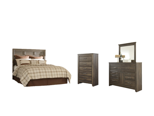 Juararo Queen Panel Headboard with Mirrored Dresser and Chest Factory Furniture Mattress & More - Online or In-Store at our Phillipsburg Location Serving Dayton, Eaton, and Greenville. Shop Now.