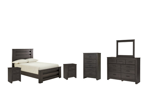 Brinxton Full Panel Bed with Mirrored Dresser, Chest and 2 Nightstands Factory Furniture Mattress & More - Online or In-Store at our Phillipsburg Location Serving Dayton, Eaton, and Greenville. Shop Now.