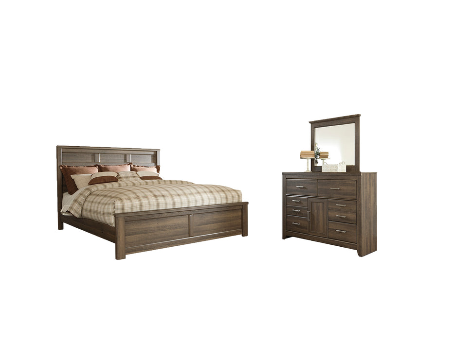 Juararo Queen Panel Bed with Mirrored Dresser Factory Furniture Mattress & More - Online or In-Store at our Phillipsburg Location Serving Dayton, Eaton, and Greenville. Shop Now.