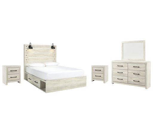 Cambeck Queen Panel Bed with 4 Storage Drawers with Mirrored Dresser and 2 Nightstands Factory Furniture Mattress & More - Online or In-Store at our Phillipsburg Location Serving Dayton, Eaton, and Greenville. Shop Now.
