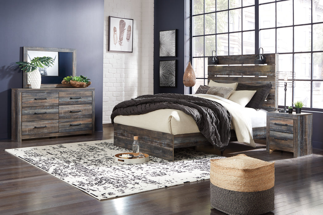 Drystan Queen Panel Bed with Mirrored Dresser and Chest Factory Furniture Mattress & More - Online or In-Store at our Phillipsburg Location Serving Dayton, Eaton, and Greenville. Shop Now.