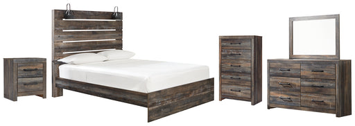 Drystan Full Panel Bed with Mirrored Dresser, Chest and Nightstand Factory Furniture Mattress & More - Online or In-Store at our Phillipsburg Location Serving Dayton, Eaton, and Greenville. Shop Now.