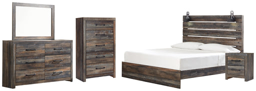 Drystan King Panel Bed with Mirrored Dresser, Chest and Nightstand Factory Furniture Mattress & More - Online or In-Store at our Phillipsburg Location Serving Dayton, Eaton, and Greenville. Shop Now.